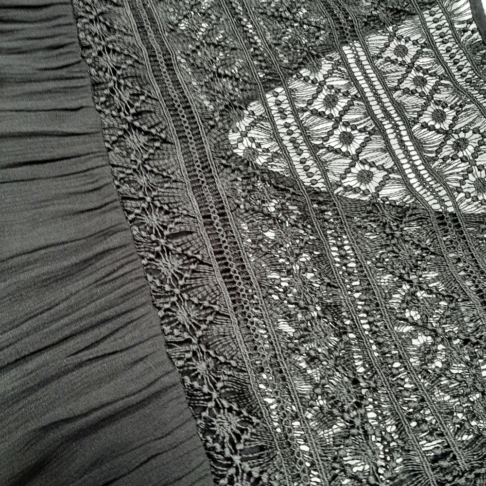 Zara Basic Collection Black Sheer Embroidered Sli… - image 8